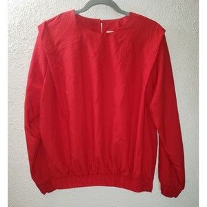 Vintage Tumbleweeds Sz XL Women’s Red Blouse Top Elastic Waist Long Sleeve Loose